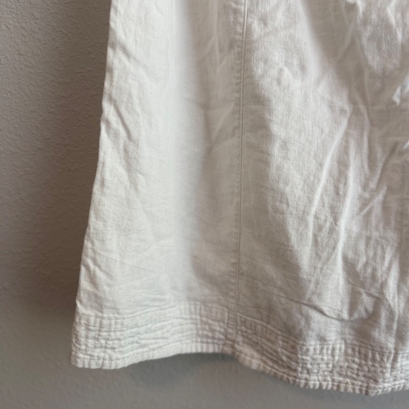 Universal Thread Button Front Skirt Womens Medium White Linen Midi - Picture 8 of 10